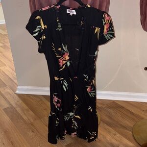 Universal Thread Black Floral Midi Dress